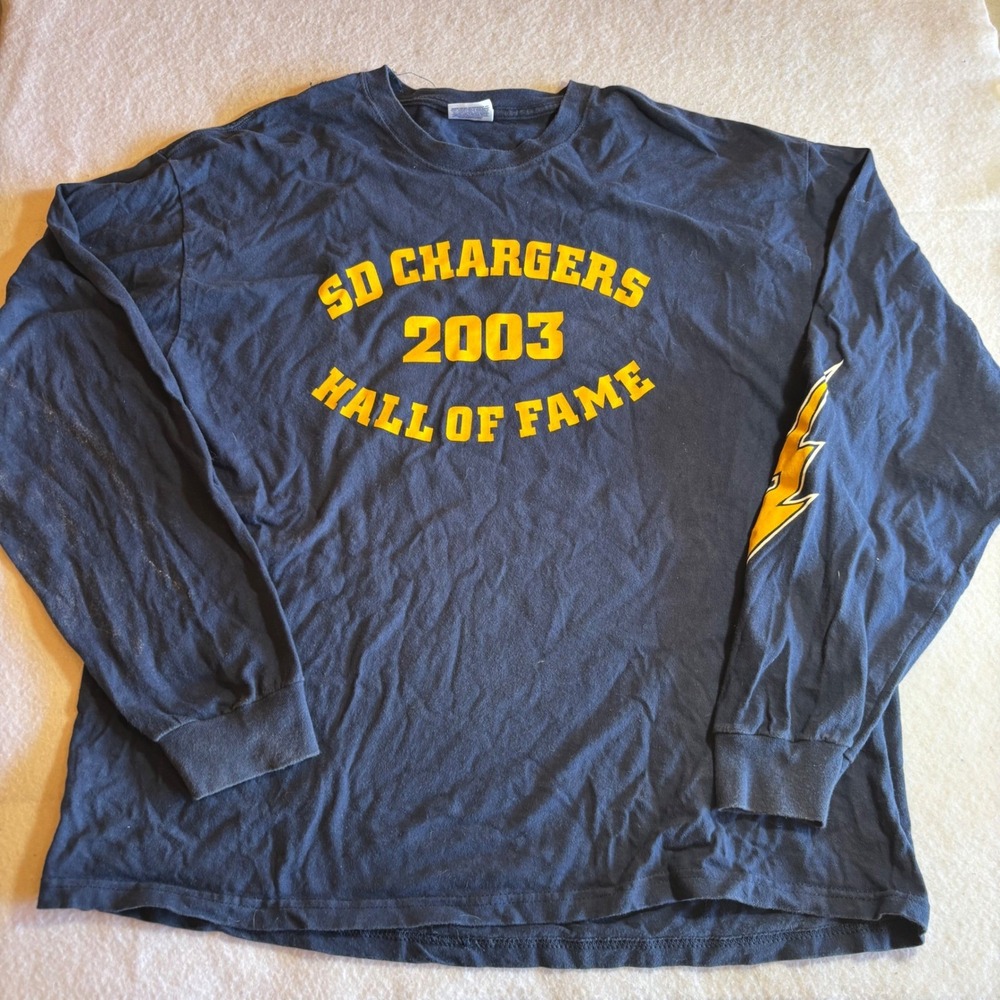 SD Chargers 2003 Hall of Fame Kelcher 74 Long‎ Sleeve T-Shirt Men's XL NFL